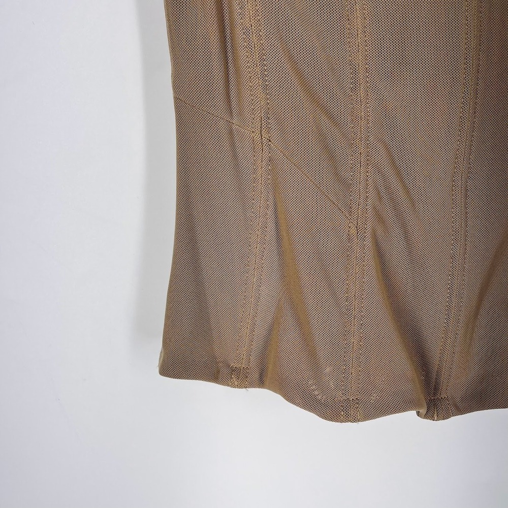 Outcast Womens Tan Mesh Strapless Corset Top Size M Boning Detail Back Zip - Picture 7 of 13